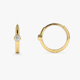 14K Single Bezel Set Diamond Hoops Ferkos Fine Jewelry