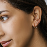 14K Hoop with Dangling Diamond Ferkos Fine Jewelry