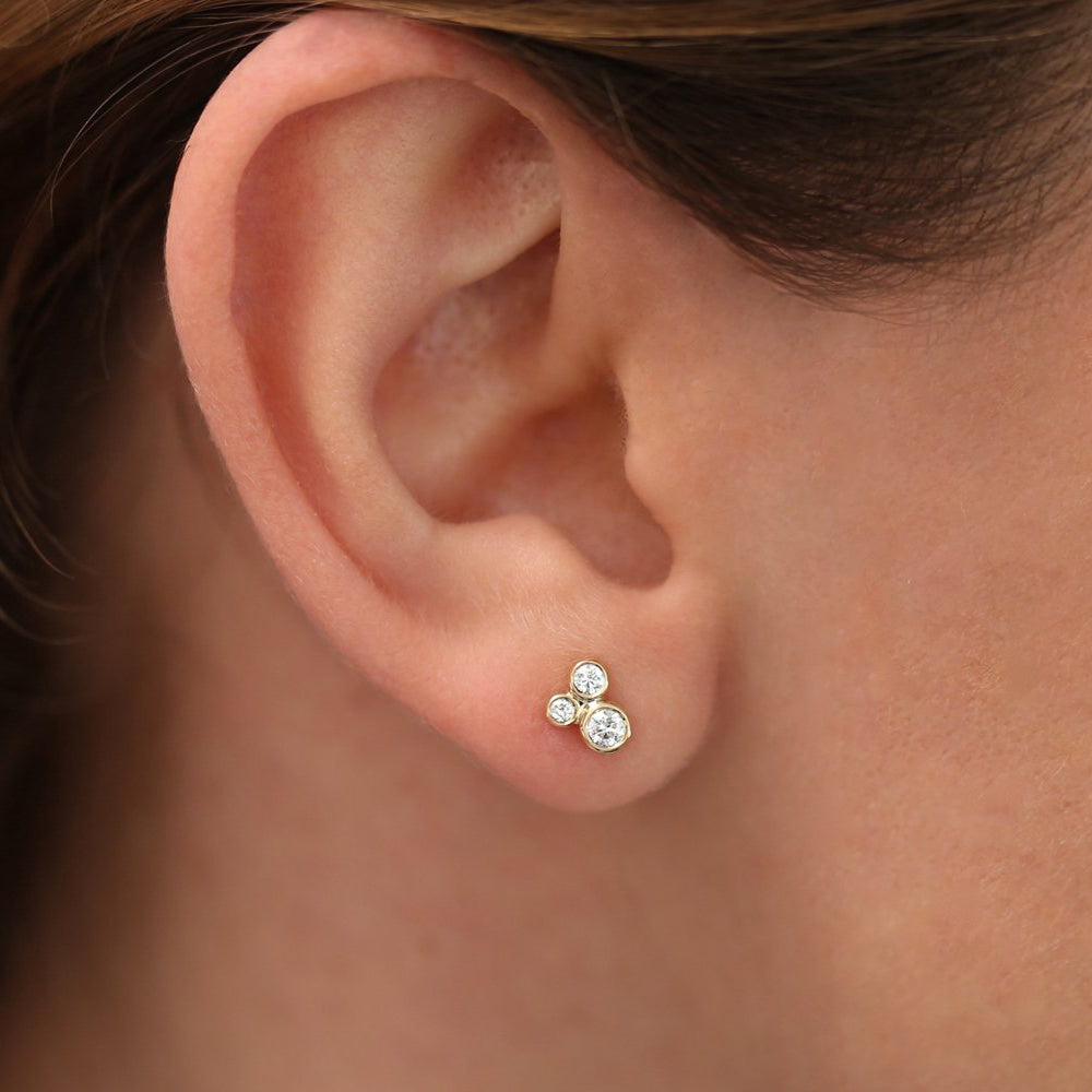 Fine diamond stud earrings Clearance