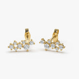 14K Gold Diamond Cluster Earrings Ferkos Fine Jewelry