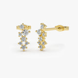 14K Gold Diamond Cluster Earrings 14K Gold Ferkos Fine Jewelry