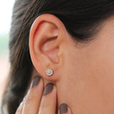 14k Floral Design Diamond Studs Ferkos Fine Jewelry