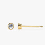 14K Bezel Setting Round Diamond Studs Ferkos Fine Jewelry