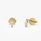 14k Mini Marquise Diamond Studs 14K Gold Ferkos Fine Jewelry