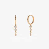 14k Dangling Diamond Drop Earrings 14K Rose Gold Ferkos Fine Jewelry