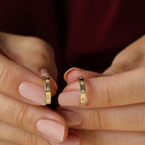 14k Starsetting Minimal Diamond Hoops Ferkos Fine Jewelry