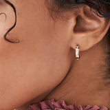 14k Starsetting Minimal Diamond Hoops Ferkos Fine Jewelry