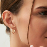 14k Gold Inside out Diamond Hoop Earrings Ferkos Fine Jewelry