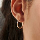 14k Gold Inside out Diamond Hoop Earrings Ferkos Fine Jewelry