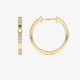 14k Gold Inside out Diamond Hoop Earrings Ferkos Fine Jewelry