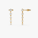 14k Dangling 4 Prong Diamond Drop Earrings 14K Gold Ferkos Fine Jewelry