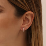 14k Diamond Huggies Earrings 16MM Ferkos Fine Jewelry