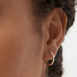 14k Diamond Huggies Earrings 16MM Ferkos Fine Jewelry