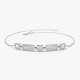 14K Baguette and Round Diamond Bracelet 14K White Gold Ferkos Fine Jewelry