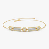 14K Baguette and Round Diamond Bracelet 14K Gold Ferkos Fine Jewelry