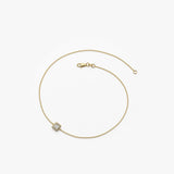 14K Gold Tiny Baguette and Round Diamond Station Bracelet Ferkos Fine Jewelry