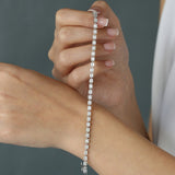 14K Baguette and Round Diamond Illusion Setting Tennis Bracelet Ferkos Fine Jewelry