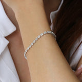 14K Baguette and Round Diamond Illusion Setting Tennis Bracelet Ferkos Fine Jewelry