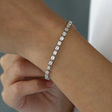 14K Baguette and Round Diamond Illusion Setting Tennis Bracelet Ferkos Fine Jewelry