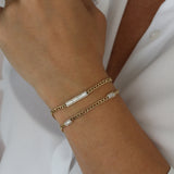 14k Baguette Diamond Bar Curb Link Bracelet  Ferkos Fine Jewelry