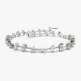 14k Gold Multi-Shape Slant Diamond Bracelet 14K White Gold Ferkos Fine Jewelry
