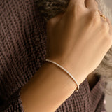 14k Two Row Pave Diamond Bangle Bracelet Ferkos Fine Jewelry