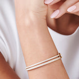 14k Two Row Pave Diamond Bangle Bracelet Ferkos Fine Jewelry