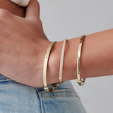 14k Three Row Pave Diamond Bangle Bracelet Ferkos Fine Jewelry