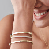 14k Three Row Pave Diamond Bangle Bracelet Ferkos Fine Jewelry