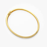 14k Half Eternity Baguette and Round Diamond Bangle Ferkos Fine Jewelry