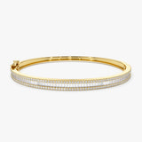 14k Half Eternity Baguette and Round Diamond Bangle 14K Gold Ferkos Fine Jewelry