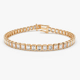 5.75 ctw 14k Lab Grown Emerald Cut Diamond Tennis Bracelet - Jenna 14K Rose Gold Ferkos Fine Jewelry
