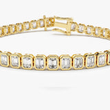 5.75 ctw 14k Lab Grown Emerald Cut Diamond Tennis Bracelet - Jenna Ferkos Fine Jewelry