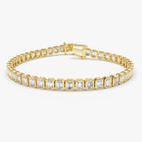 5.75 ctw 14k Lab Grown Emerald Cut Diamond Tennis Bracelet - Jenna 14K Gold Ferkos Fine Jewelry
