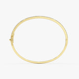 14k Baguette and Round Brilliant Micro Pave Statement Bangle Bracelet Ferkos Fine Jewelry