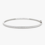 14k Stacking Micro Pave Diamond Bangle 0.90 ctw 14K White Gold Ferkos Fine Jewelry