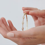 14k Marquise Shape Round Diamond Bangle Bracelet Ferkos Fine Jewelry