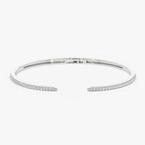 14k Cuff Diamond Bangle Bracelet 0.50 ctw 14K White Gold Ferkos Fine Jewelry