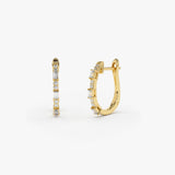 14K Gold Baguette And Round Diamond Earrings Ferkos Fine Jewelry