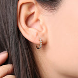 14K Gold Bezel Setting Diamond Huggie Earrings  Ferkos Fine Jewelry