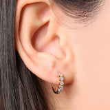 14K Gold Bezel Setting Diamond Huggie Earrings Ferkos Fine Jewelry