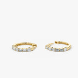 14K Gold Mini Baguette Huggie Earrings  Ferkos Fine Jewelry