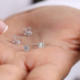 14K Tiny Baguette Diamond Stud Earrings Ferkos Fine Jewelry