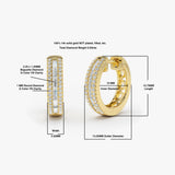 14K Pave Diamonds and Baguette Hoop Earrings Ferkos Fine Jewelry