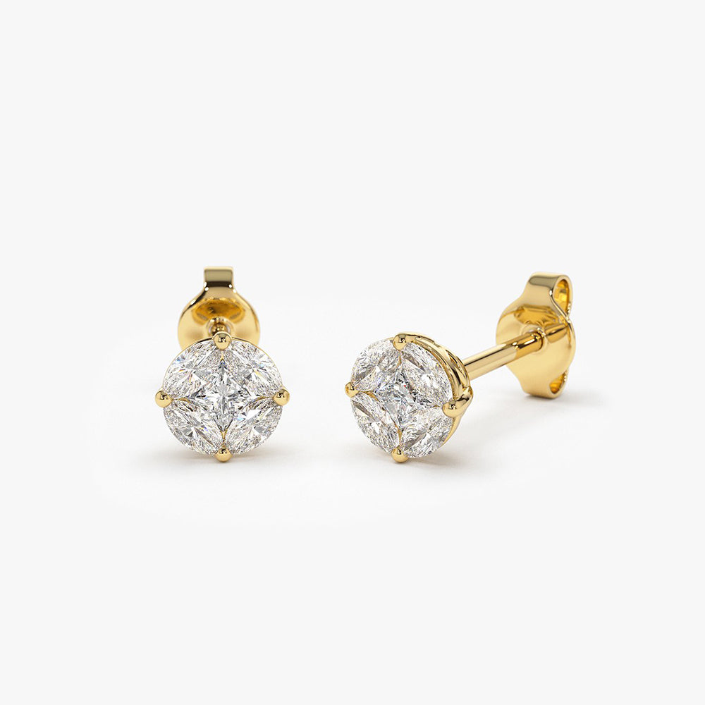 Gold and diamond studs Clearance