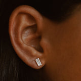 14K Baguette Diamond Bar Earrings Ferkos Fine Jewelry