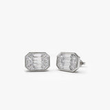 14k Illusion Setting Step Cut Mosaic Diamond Studs Ferkos Fine Jewelry
