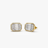 14k Illusion Setting Step Cut Mosaic Diamond Studs Ferkos Fine Jewelry