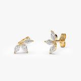 14k Marquise Crown Stud Earrings Ferkos Fine Jewelry