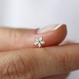 14k Marquise Diamond Floral Studs Ferkos Fine Jewelry